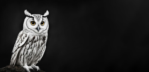 grey owl, a strong beautiful wild bird of the forest. artificial intelligence generator, AI, neural network image. background for the design.