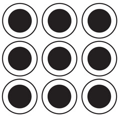 White background with black polka dots
