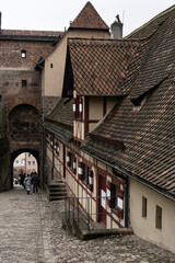 walking through the streets of the old town of Nuremberg