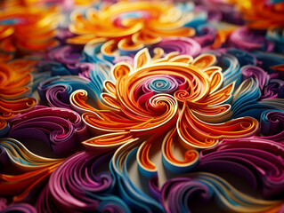 Fototapeta premium Swirling Symphony of Colorful Abstract Patterns created with Generative AI technology