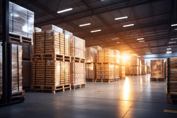 Warehouse of large industrial for transportation and storage of goods