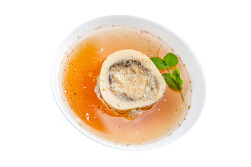 bones bouillon beef broth first course fresh healthy eating cooking appetizer meal food snack on the table copy space food background rustic top view 