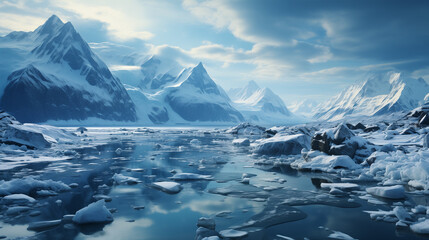 Fototapeta na wymiar glacier melting, global warming, iceberg, ecology