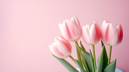Obraz premium Bouquet of Delicate Pink Tulips 