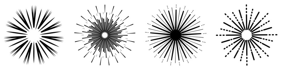 Fototapeta premium sunburst vector collection. black sunburst design element vector set