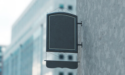 블랙 간판 목업 Black Signboard Mock up