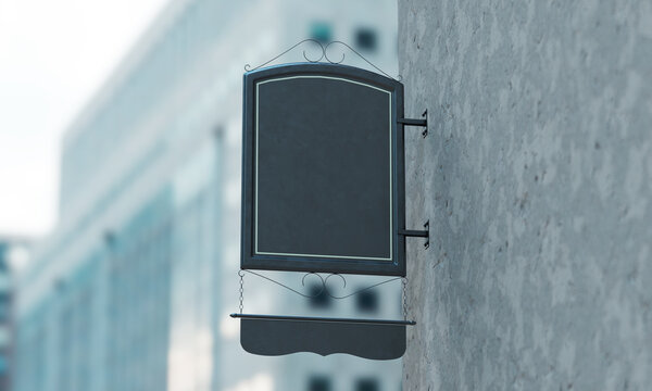 블랙 간판 목업 Black Signboard Mock up