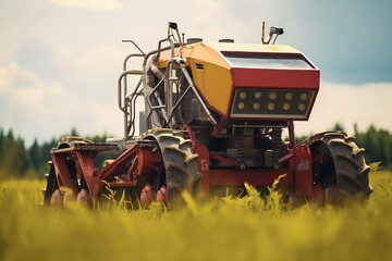 Modern agriculture equipment in field