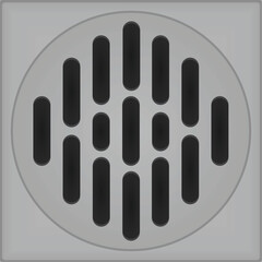 Silver floor drain. vector illustration