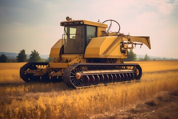 Fototapeta premium Agricultural machinery on the field