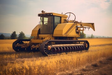 Agricultural machinery on the field