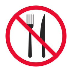 No foods red prohibition sign vector design