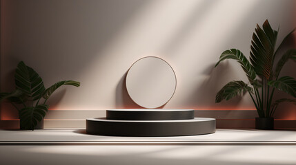 Geometric podium mockup illustration.