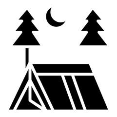 Camping icon vector image. Can be used for Vacation Planning.