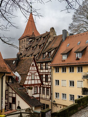 Obraz premium walking through the streets of the old town of Nuremberg