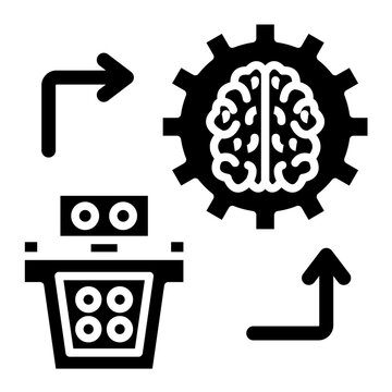 Machine Learning icon vector image. Can be used for Big Data.