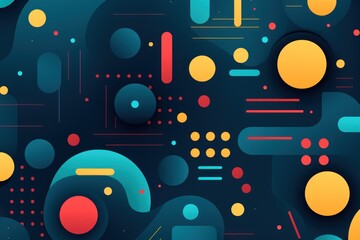 Colorful animated background, in the style of linear patterns and shapes, rounded shapes, dark turquoise and indigo, flat shapes