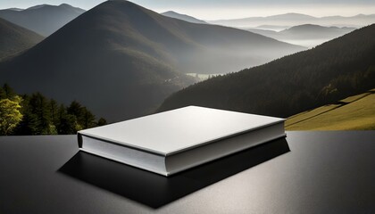 a 3D mockup showcasing a blank, hardcover white book to serve as a canvas for creative book cover design. Emphasize realistic lighting and shadows to enhance the three-dimensional quality, allowing de