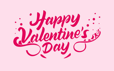 Fototapeta na wymiar Happy Valentines Day lettering calligraphy. Vector illustration. Valentines day illustrations and typography elements