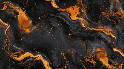 Black and Orange marble background