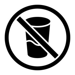 No Drink icon vector image. Can be used for Ramadan.