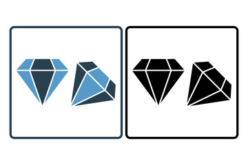 diamond icon. icon related to graduation and achievement. suitable for web site, app, user interfaces, printable etc. solid icon style. simple vector design editable