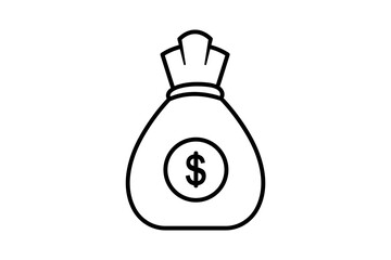 money bag icon. icon related to graduation and achievement. suitable for web site, app, user interfaces, printable etc. line icon style. simple vector design editable