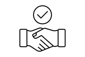 handshake icon. icon related to graduation and achievement. suitable for web site, app, user interfaces, printable etc. line icon style. simple vector design editable