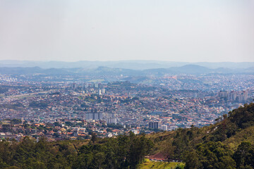 Wide view of the city of Belo Horizonte, capital of Minas Gerais, Brazil. BH during a beautiful sunny day.