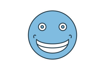 smiling face icon. icon related to graduation and achievement. suitable for web site, app, user interfaces, printable etc. flat line icon style. simple vector design editable