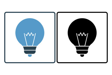 sparkling light bulb icon. icon related to graduation and achievement. suitable for web site, app, user interfaces, printable etc. solid icon style. simple vector design editable