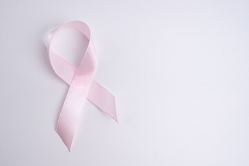 Pink ribbon. Pink October, Breast Cancer Awareness Month. Concept for National Cancer Month, Mother's Day and World Cancer Day