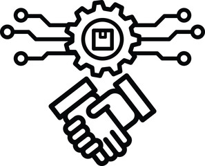 supply partnerships icon vector