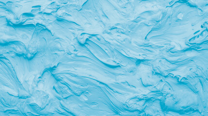 Delicious Blue Moon ice cream and scoop, Top view.