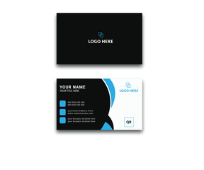 blue and black color Gematric shape Corporate business card Layout Template
