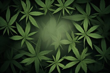 Cannabis sativa L, green marijuana organic leaves - obrazy, fototapety, plakaty