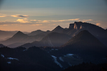 sunset in the mountains