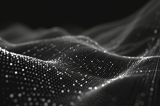 Futuristic concept, reticulum, particle, technology, molecule, motion, background, black, gray, hi-tech