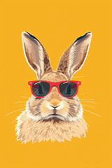 Rabbit in sunglasses