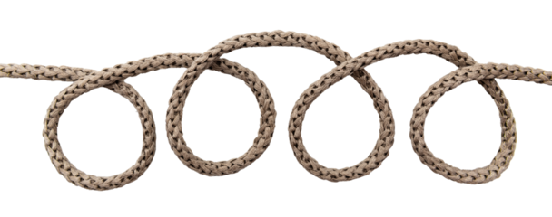 Jute. Twisted linen rope on a white background. Rope. Loop