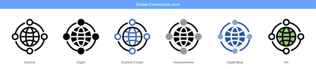 Global Connection Icon Set