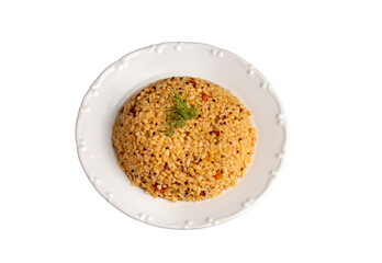Bulgur pilaf with chia seeds (Turkish name; chia tohumlu bulgur pilavi)