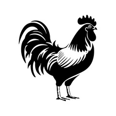 bantam chicken black silhouette logo svg vector, hen icon illustration.