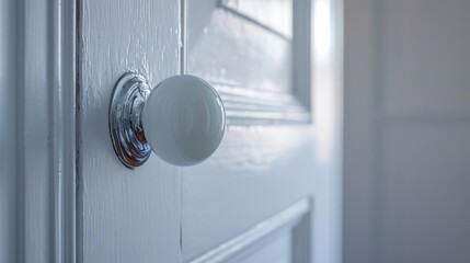 Close-up of a freshly polished doorknob