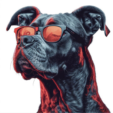 A Hygen Hound In Norwegian Hunting Dog Glasses, Isolate Images White Background