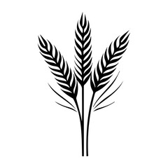barley icon illustration, barley black silhouette logo svg vector
