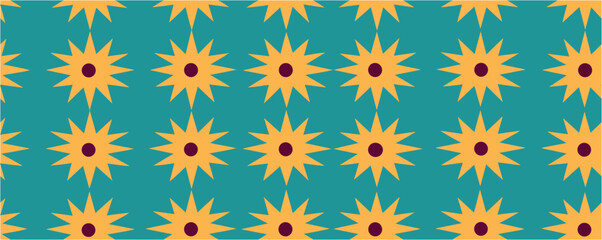 Fototapeta na wymiar Hand drawn floral seamless pattern vector illustration. Seamless pattern in Ukrainian style. Watercolor sun. Abstract sunflowers seamless pattern on pastel background. Ethnic embroidery.