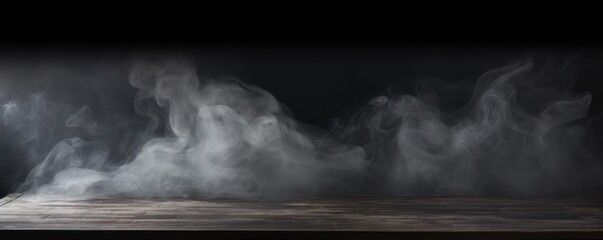 Empty dark background with slate smoke