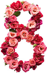 8 MARCH made with flower, Floral women's day PNG