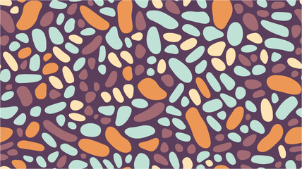 Abstract shapes seamless patterns. Simple modern texture with chaotic hand drawn shapes. Unique Design. Trendy seamless vector floral pattern. Seamless pattern with colorful pebbles.